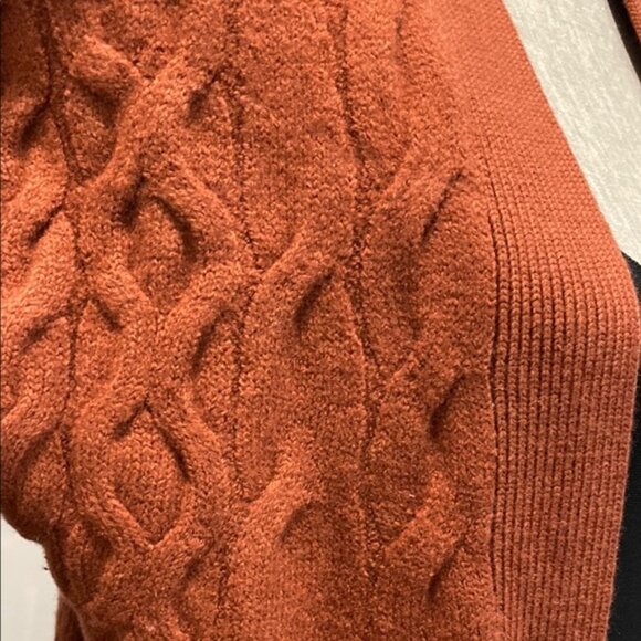 WILFRED Aritzia Cable Knit Open Front orange small - Picture 6 of 15